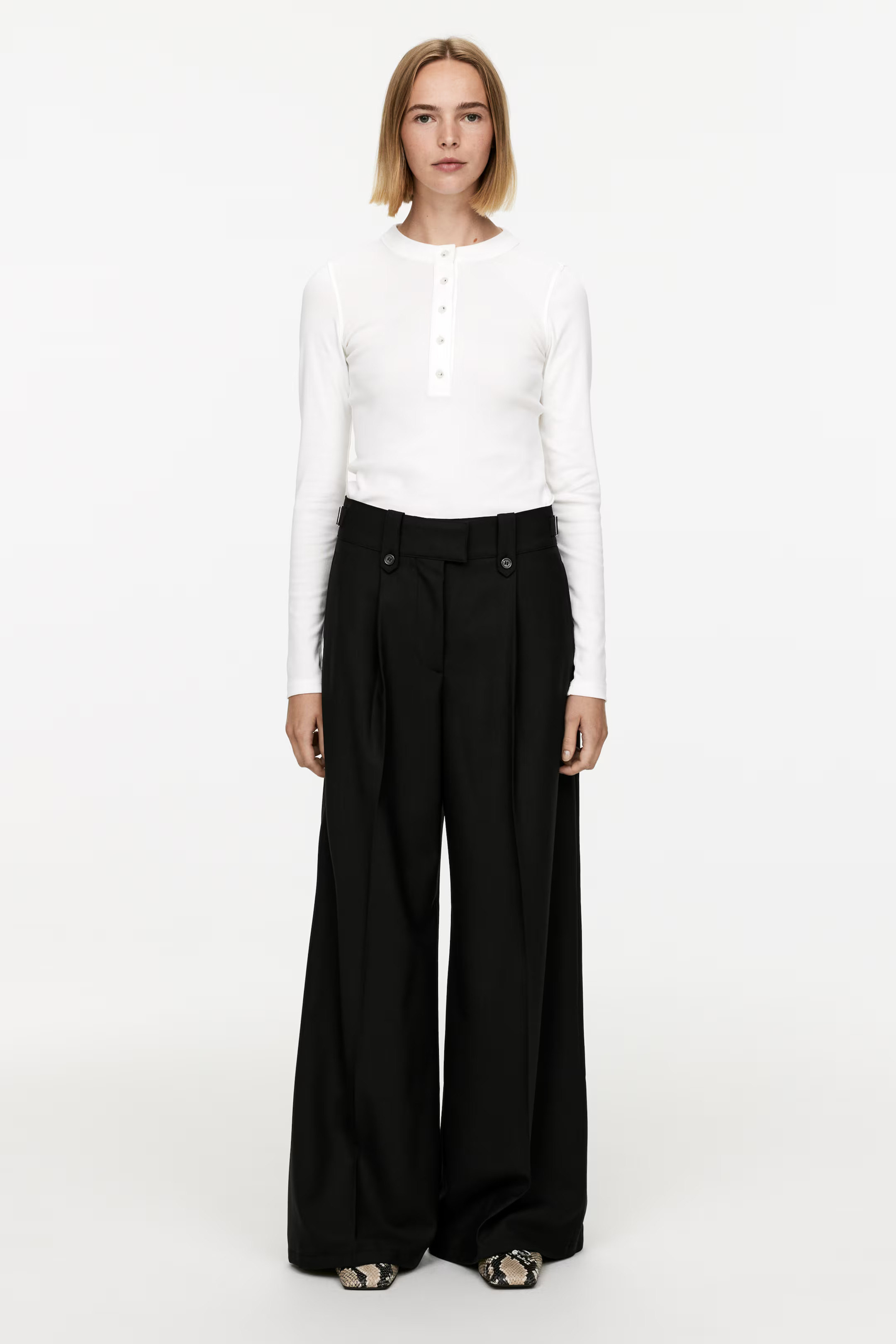 Wide Twill Trousers | H&M (UK, MY, IN, SG, PH, TW, HK)