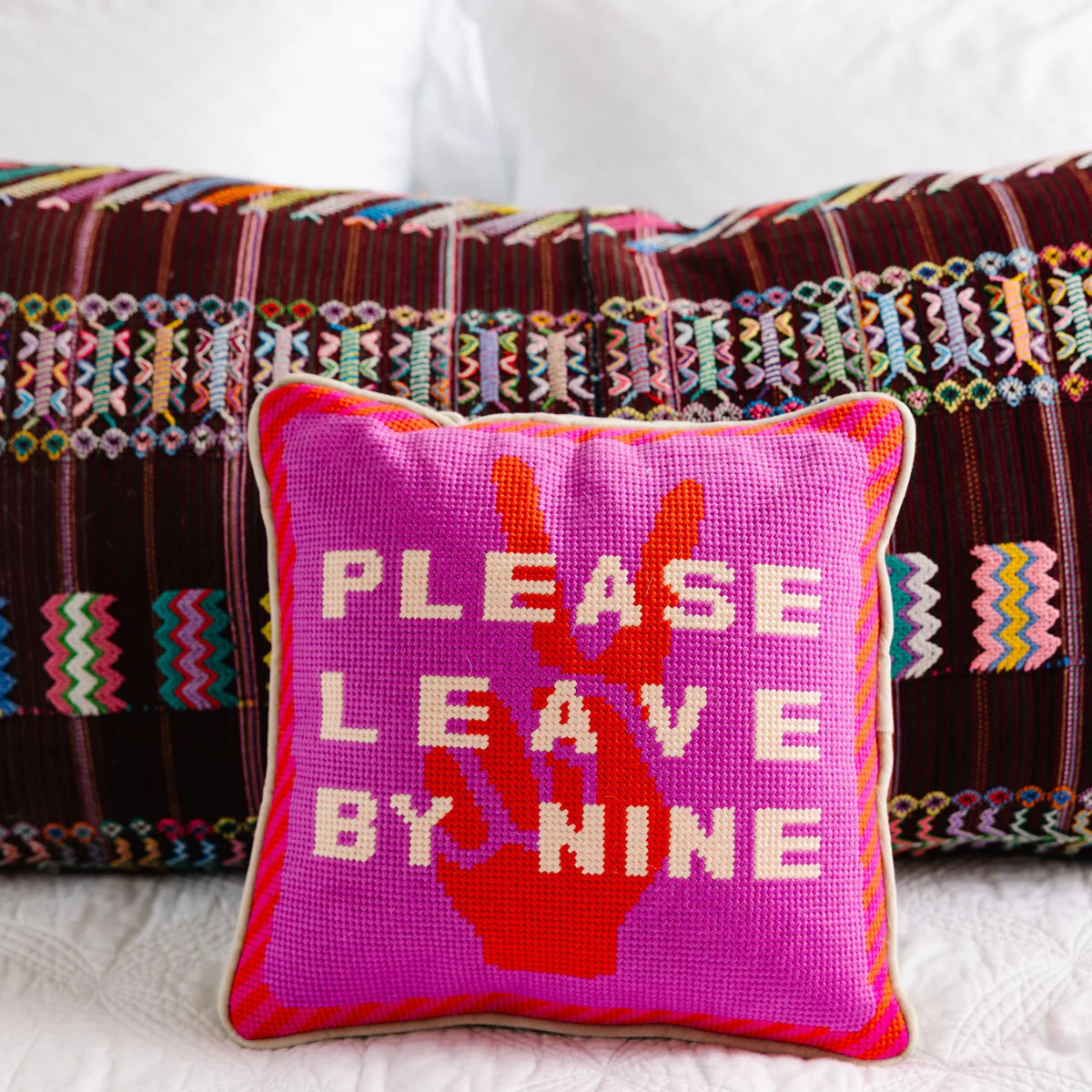 Furbish Studio - Leave by Nine Needlepoint Pillow | Furbish Studio