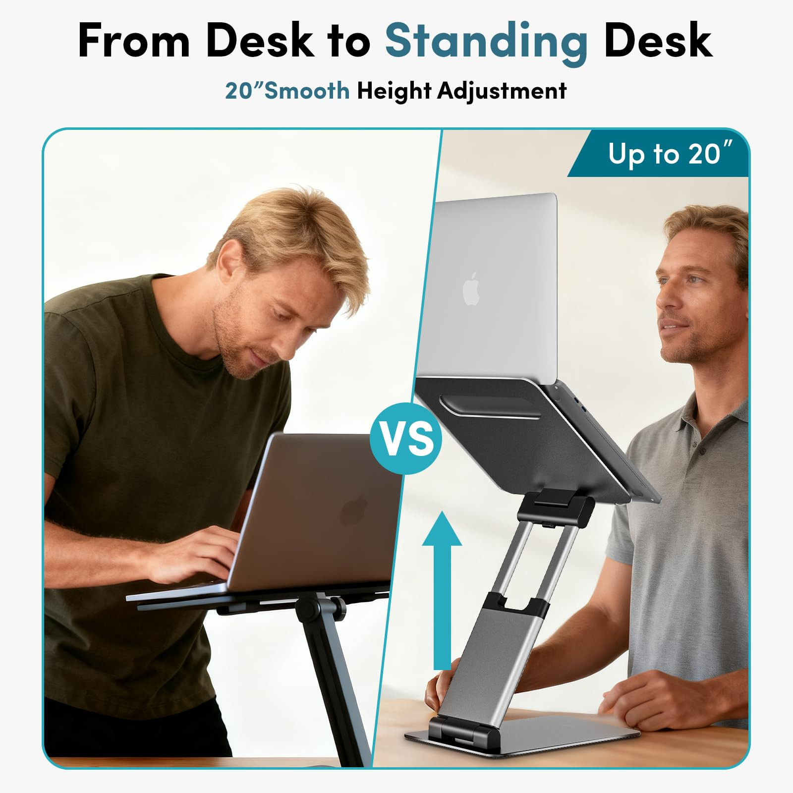Lifelong Ergonomic Adjustable Laptop Stand for Desk - Height Up to 20" Portable Computer Laptop R... | Amazon (US)
