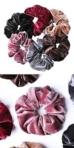 Whaline Blush Theme Hair Scrunchies Velvet Elastics Pink Lovers Scrunchy Bobbles Soft Hair Bands ... | Amazon (US)