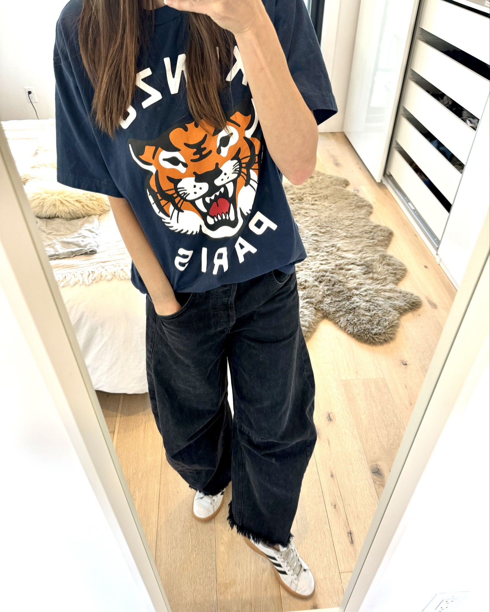 I am OBSESSED with these Citizens of Humanity jeans and absolutely would like a pair in each size!!!!  Comfy and cute TShirt that I am loving with my trusty Adidas sneakers🫶🏻

#LTKover40