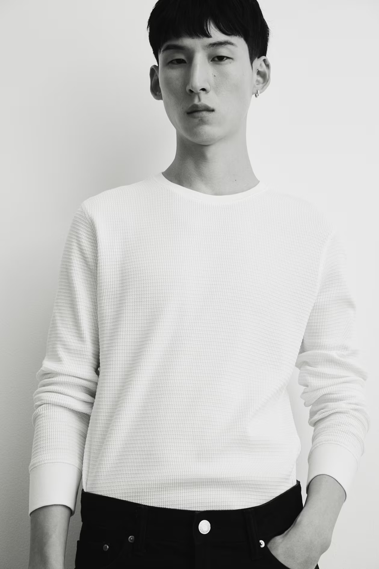 Slim Fit Waffled Jersey Shirt | H&M (US + CA)