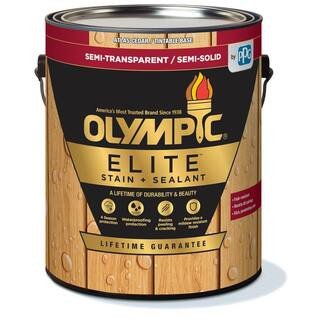 Olympic Elite 1 gal. Atlas Cedar Semi-Transparent Stain and Sealant in One 802002-01 - The Home D... | The Home Depot