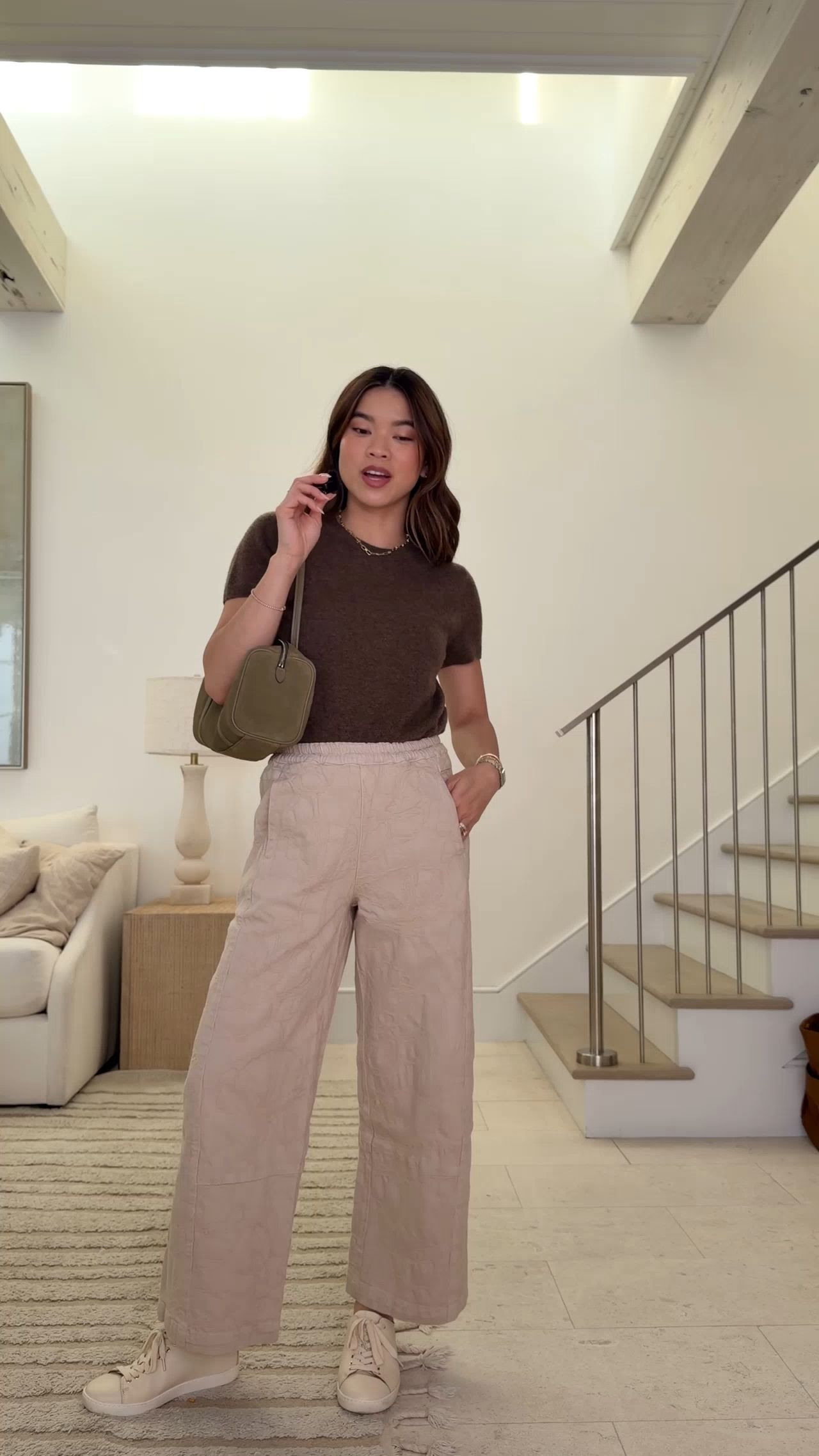 Sizing info: 
top size XS
Pants size XXS 

petite fashion, get dressed with me, outfit inspiration, ootd, nashville outfit, Nashville influencer, petite style, vacation style, casual outfits, mom style, petite pants, spring outfits, spring outfit info, spring pants, spring outfit idea, spring top, spring bag, spring sweater, spring shoes, linen pants, sneakers 
 

 @Anthropologie @Quince 

#LTKmomlife #LTKPetite #LTKootd