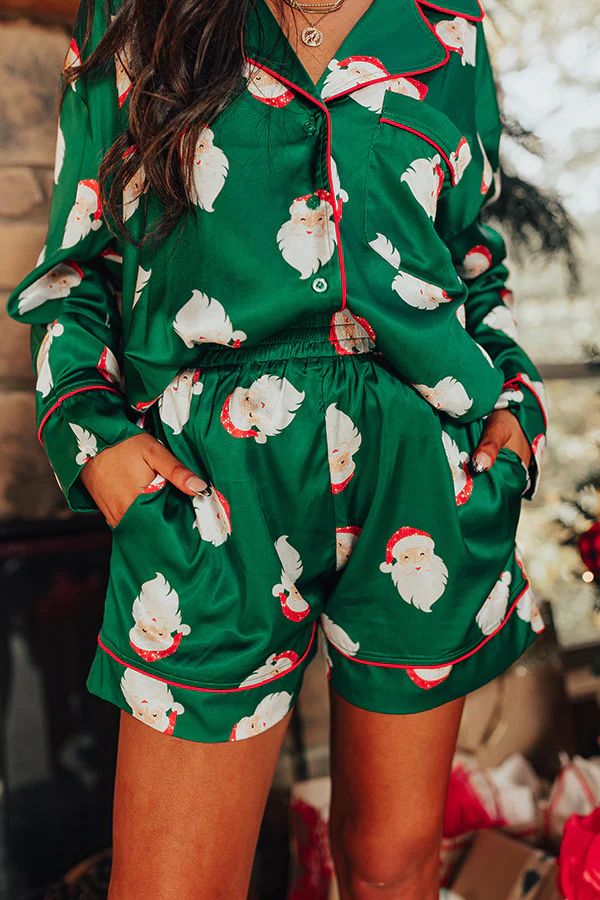 Dear Santa Satin Pajama Shorts | Impressions Online Boutique