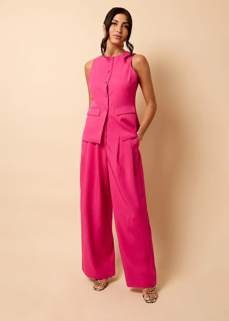 Little Mistress Pink Co Ord Wide Leg Trousers By Vicky Pattison | Matalan (UK)
