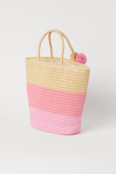 Straw Bag with Pompoms | H&M (US + CA)