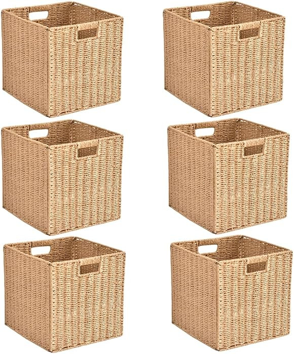 6 pcs Wicker Baskets Storage Organization Cube Storage for Shelves Storage Basket for Toys Books ... | Amazon (CA)
