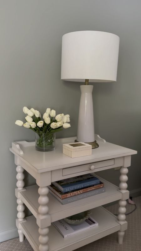 Cream / ivory spindle nightstands back in stock! Cannot believe these side tables are under $175. Unreal quality, super sturdy, easy to put together and the color is a muted neutral. Has gray/cream under tones. Find it on Amazon! 

#LTKVideo #LTKhome
