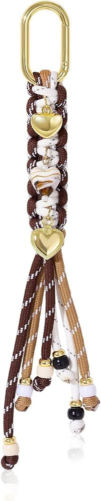 KissYan Bag Charms for Women, Colorful Rope Keychain Charm With Puffy Heart Ocean Pendant, Dainty... | Amazon (US)