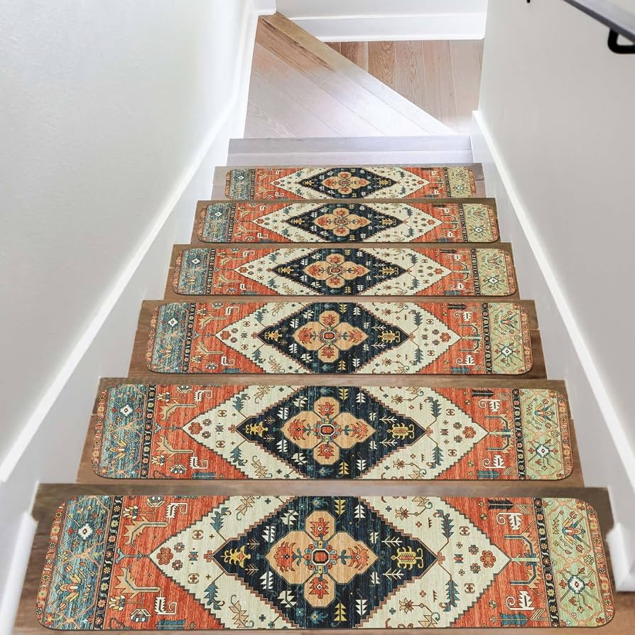 Non-Slip Carpet Stair Treads for Wooden Steps 15PC 30"X8" Stair Runner | Amazon (US)