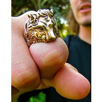 Lion Ring Bronze - Pride Mens Jewelry Large Animal | Etsy (US)