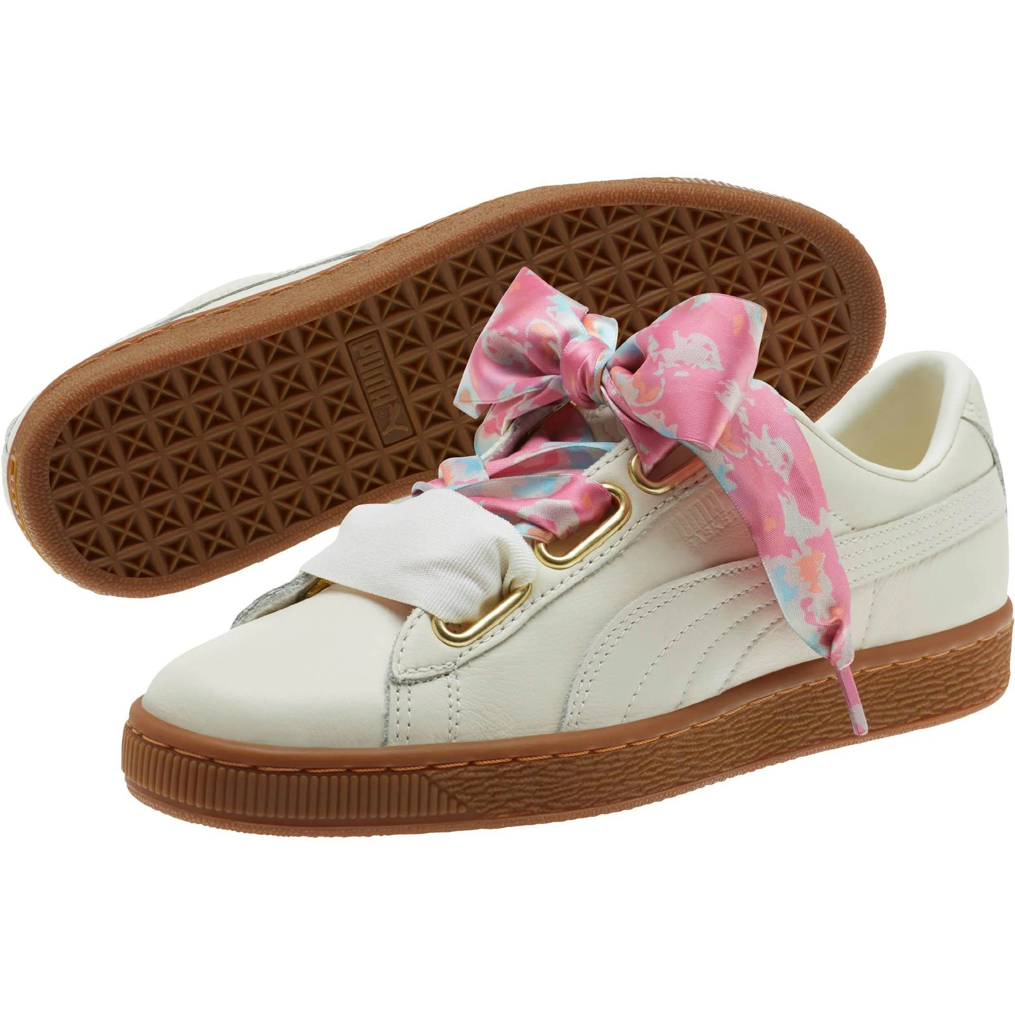 Puma Women's Basket Heart Wonderland - 369646-02 - Marshmallow-Puma Team Gold / 6.5 | Zulily