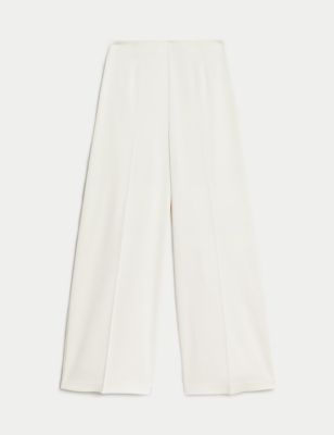 Satin Look Side Zip Wide Leg Trousers | M&S Collection | M&S | Marks & Spencer IE