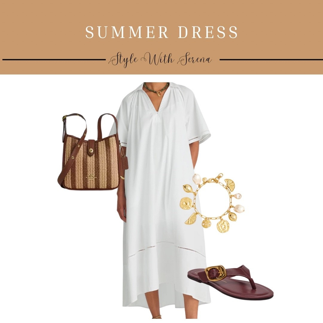 Summer dress 
White dress 
Summer outfit 
Vacation outfit 
Sandals 
Handbag 

#LTKOver40 #LTKSeasonal #LTKStyleTip