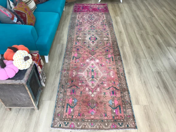 Runner Rug Turkish Rug Vintage Rug Wool Rug Oushak Rug - Etsy | Etsy (US)