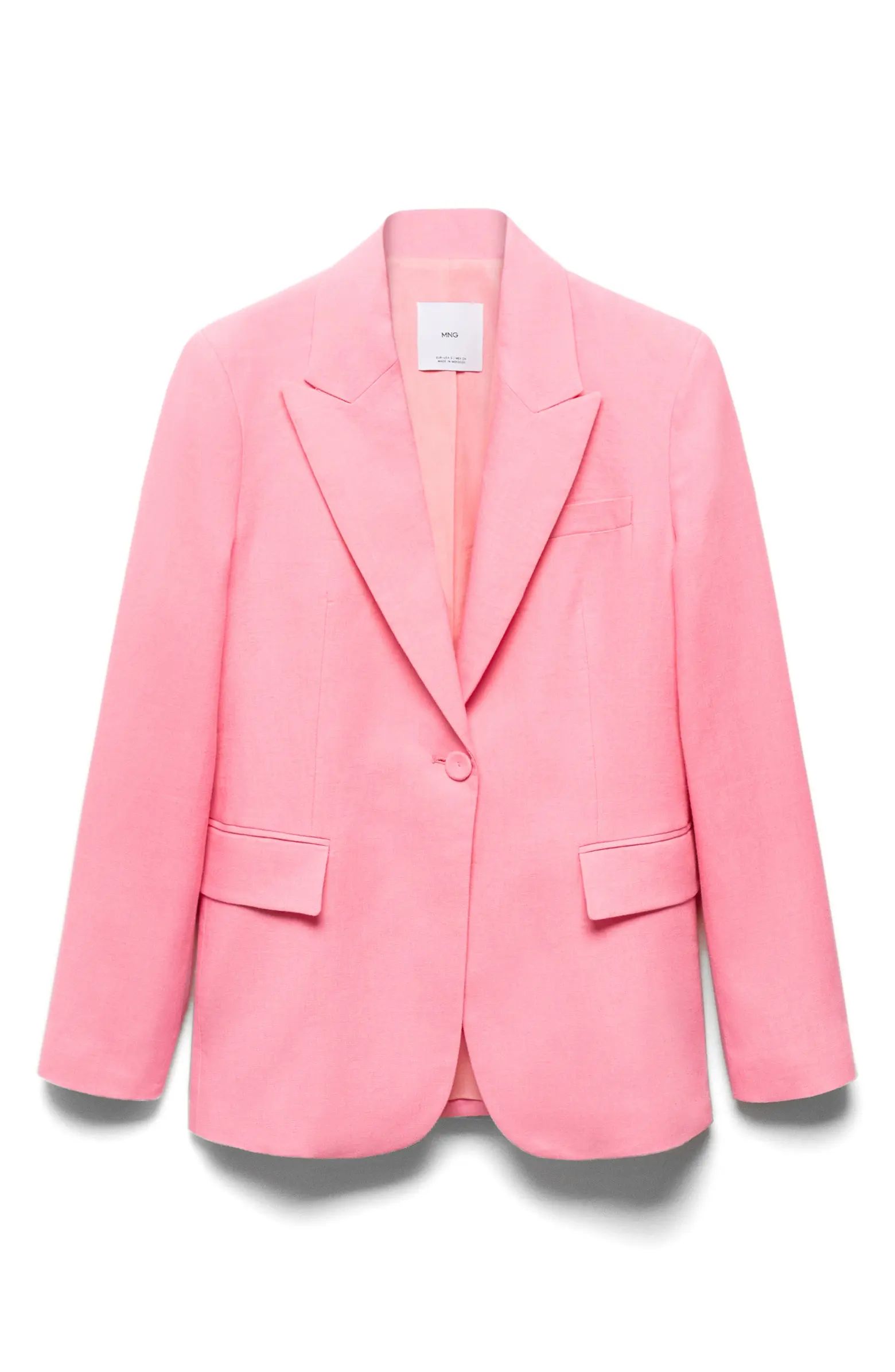 MANGO Margo Linen Blazer | Nordstrom | Nordstrom