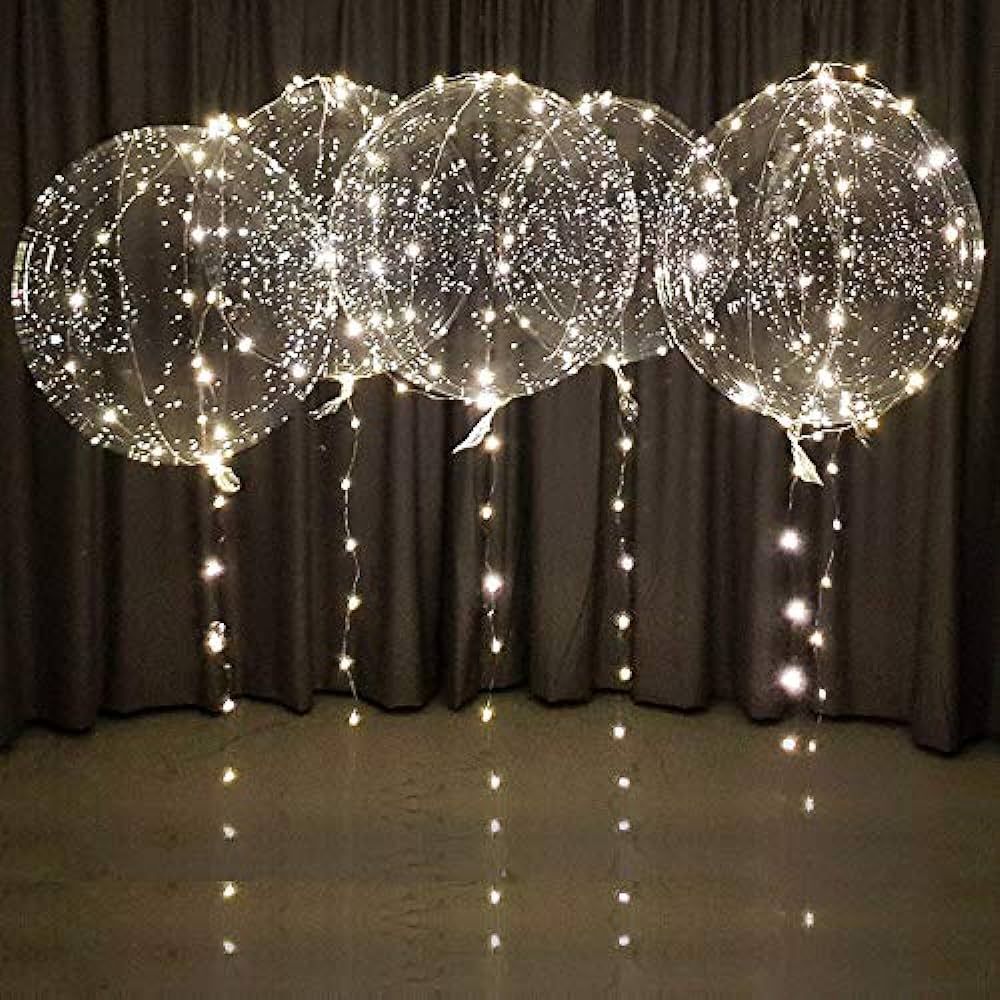 Lightsfevers warm white led balloons with batteries party balloons 20 inch clear balloons transpa... | Amazon (US)