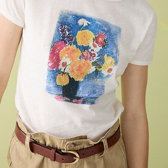 Vintage cotton floral still life cropped T-shirt | J.Crew US