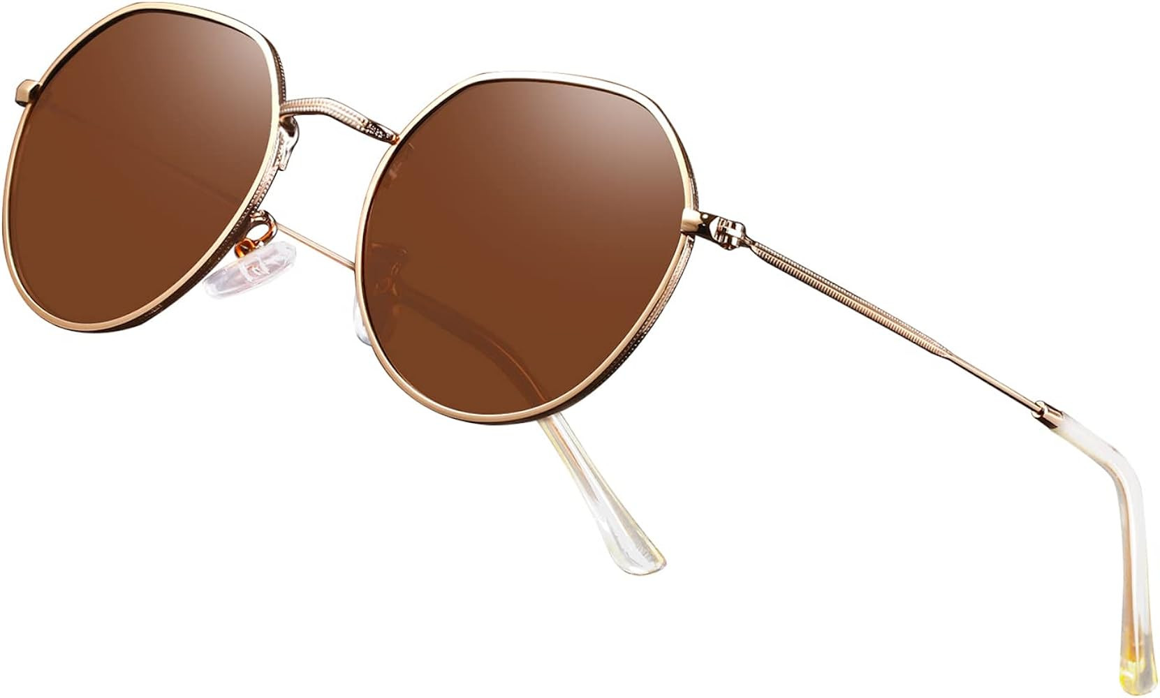 Polarized Polygon Round Sunglasses Classic Half Hexagon Circle Vintage Sun Glasses For Women Men ... | Amazon (US)