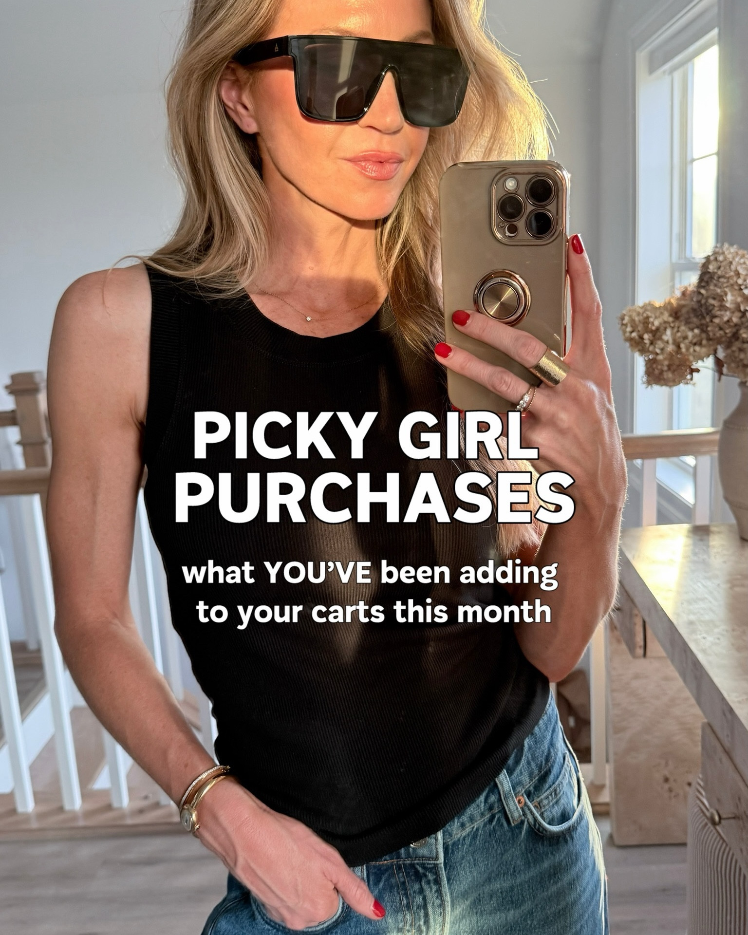 Picky girl picks you’ve been adding to your cart this month! 
Amazon skirt: runs TTS, wearing size small
$50 jeans: run TTS, wearing size 25
White tank: runs TTS, wearing size small
Pink button up: runs TTS, wearing size small 
White button up blouse: runs TTS, wearing size small
Travel pants: run slightly large, wearing size XS
Cashmere sweater: runs TTS, wearing size small
Drop waist dress: runs TTS, wearing size small

#LTKSeasonal #LTKootd #LTKdayinmylife