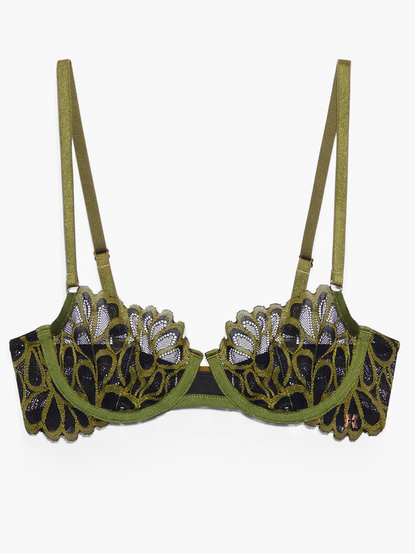 Savage Not Sorry Unlined Lace Balconette Bra in Green | SAVAGE X FENTY UK United Kingdom | Savage X Fenty UK