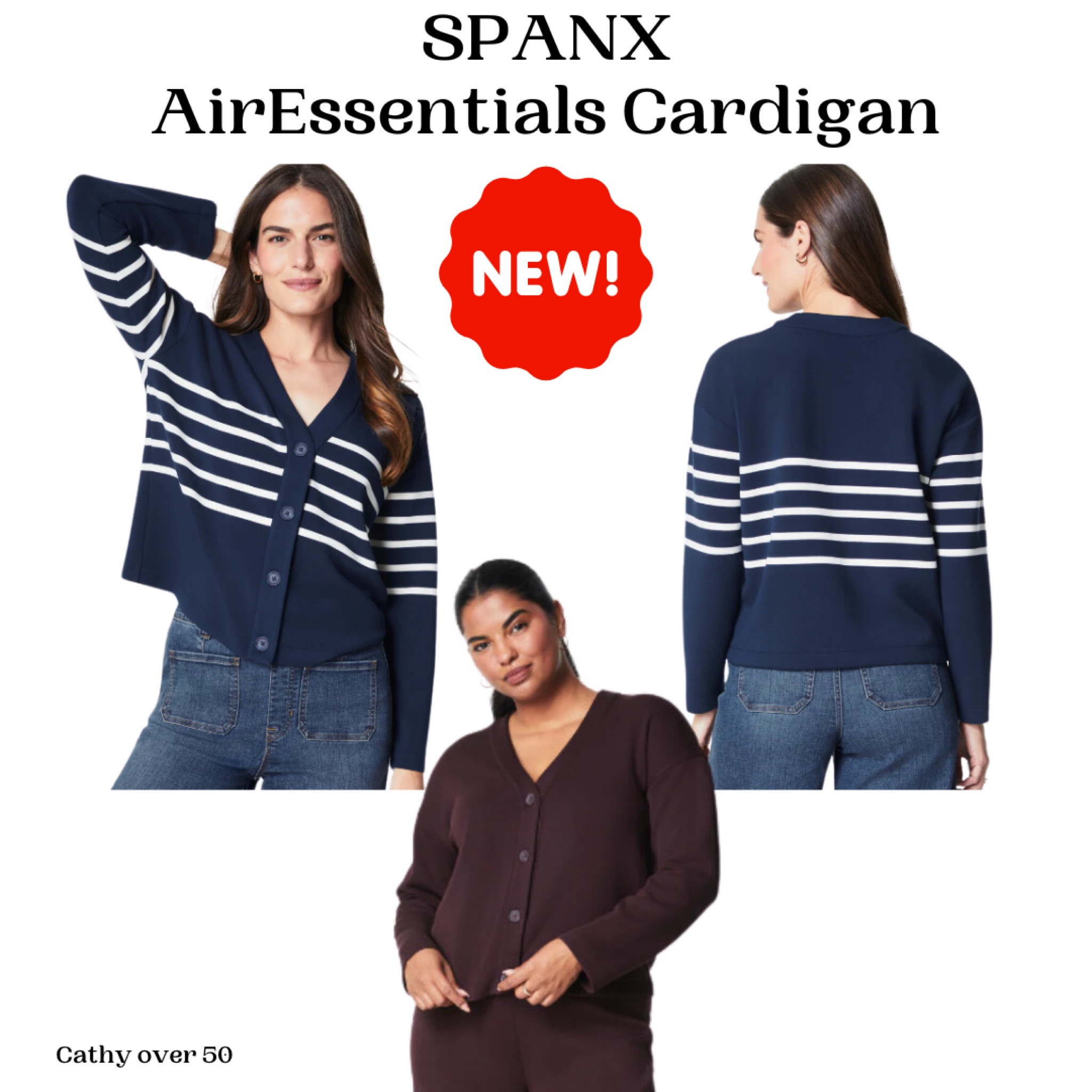 Brand new Spanx AirEssentials Cardigan!! 
Colours Truffle Brown and Midnight Navy Stripe!


#LTKStyleTip #LTKOver40 #LTKSaleAlert