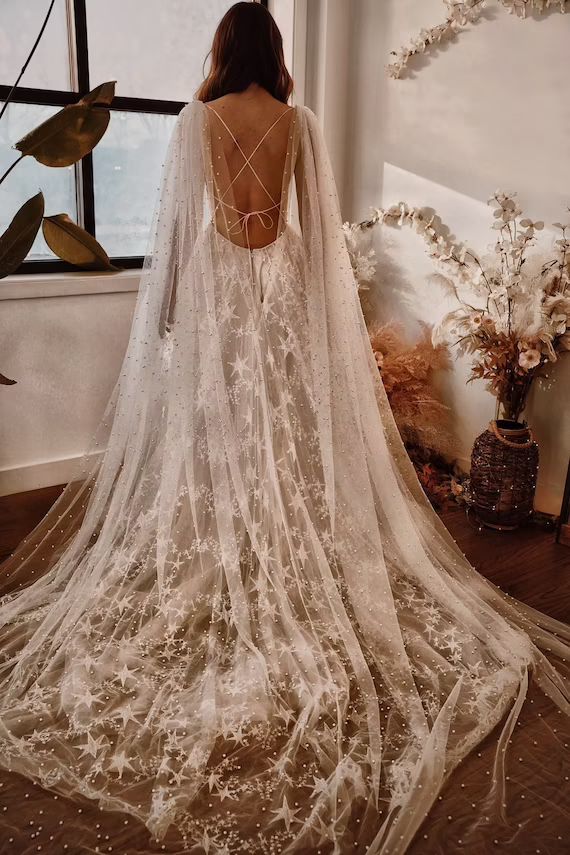 Star Wedding Dress  Ivory Star Dress  Celestial Wedding Gown | Etsy | Etsy (US)