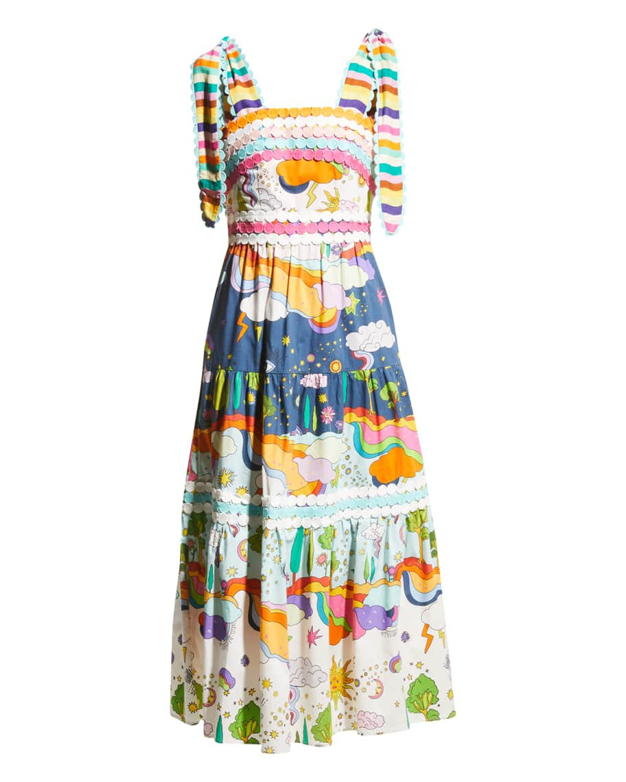 Acuarius Multicolor Tiered Maxi Dress | Neiman Marcus