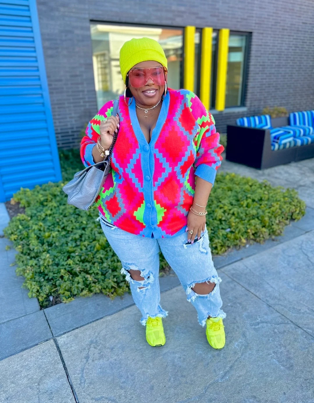 Rainbow Lego Cardigan - Etsy | Etsy (US)