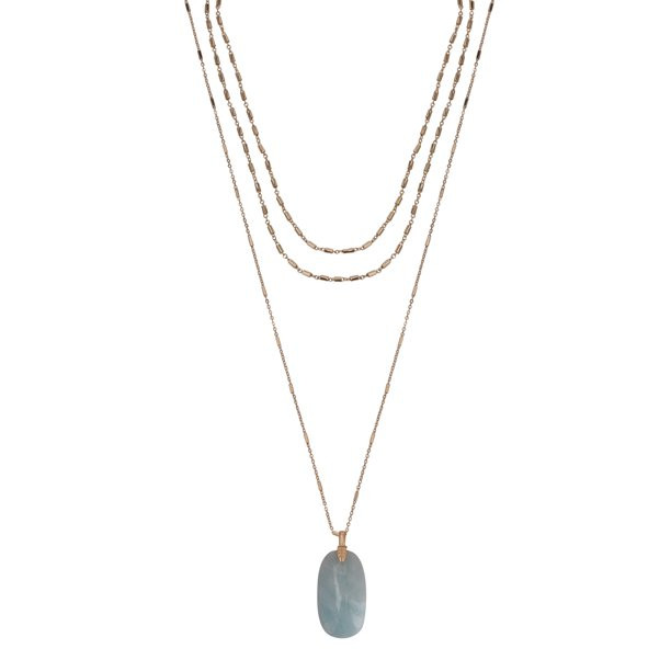 The Pioneer Woman - Women's Jewelry, Gold-tone Layered Chain and Semi-precious Stone Pendant Neck... | Walmart (US)