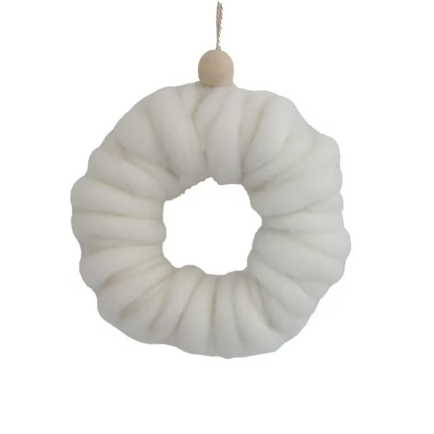 Holiday Time White Fabric Wreath ornament, Wreath Ornaments | Walmart (CA)
