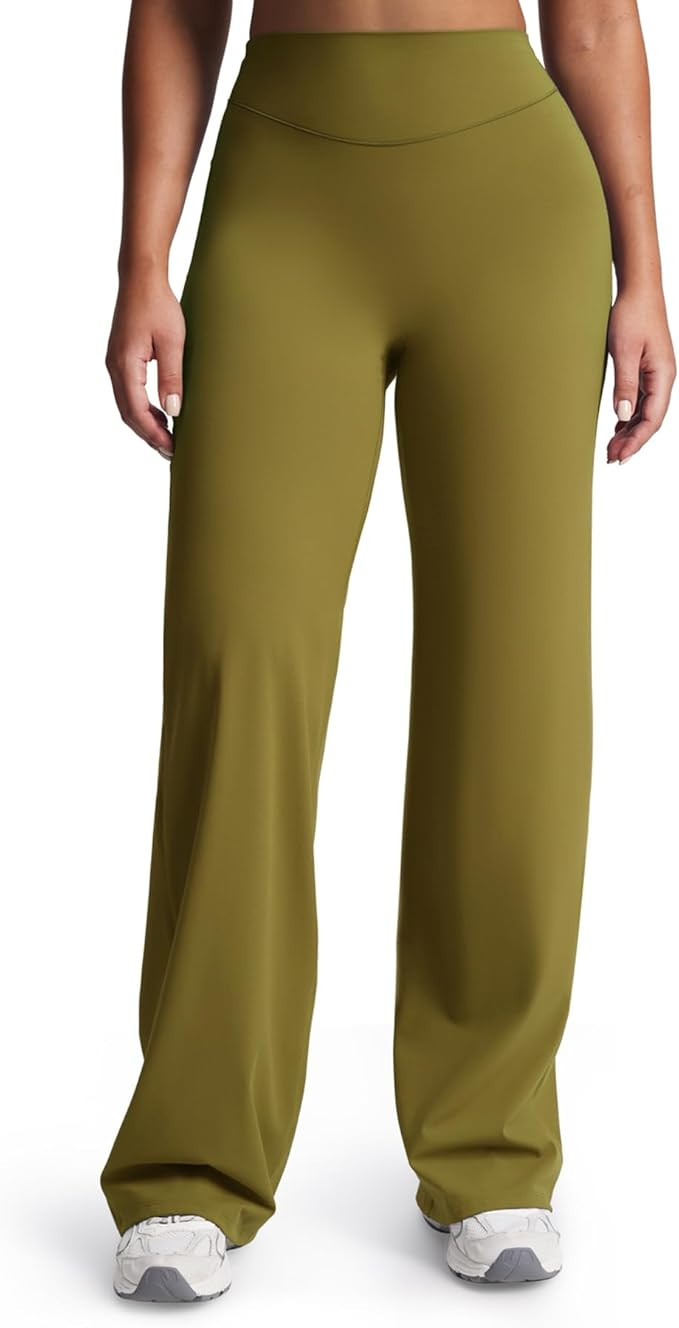 Aoxjox Women's Velura Straight Leg Yoga Pants, Buttery Soft PlushFlex™ Mid-Waist Wide-Leg for W... | Amazon (US)
