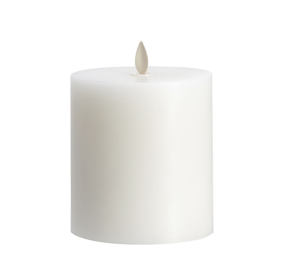 Premium Flickering Flameless Wax Pillar Candle | Pottery Barn (US)