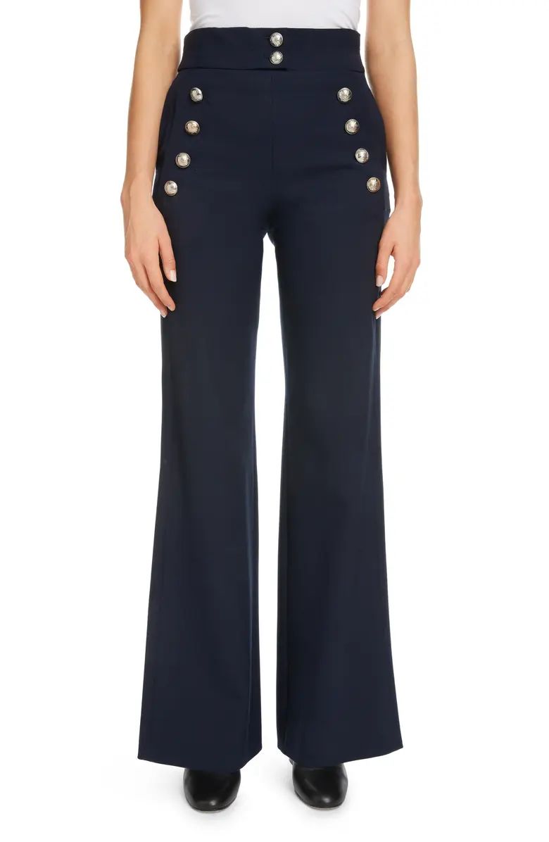 Flare Leg Stretch Wool Sailor Trousers | Nordstrom