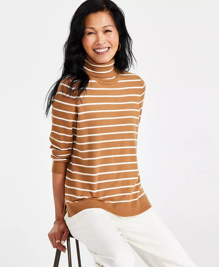 Women's Long-Sleeve Turtleneck Sweater, Created for Macy's | Macy's
