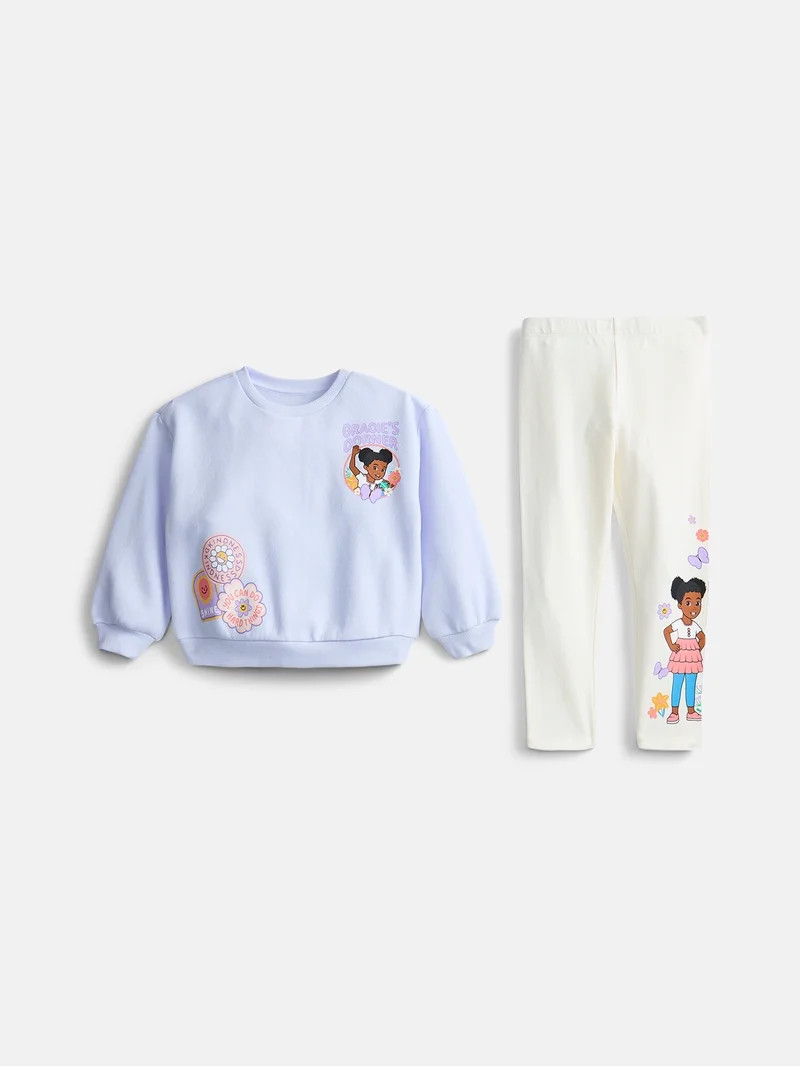 Gracie\u2019s Corner Baby and Toddler Girls Fleece Sweatshirt and Leggings Set, Sizes 12M\u20135T | Walmart (US)