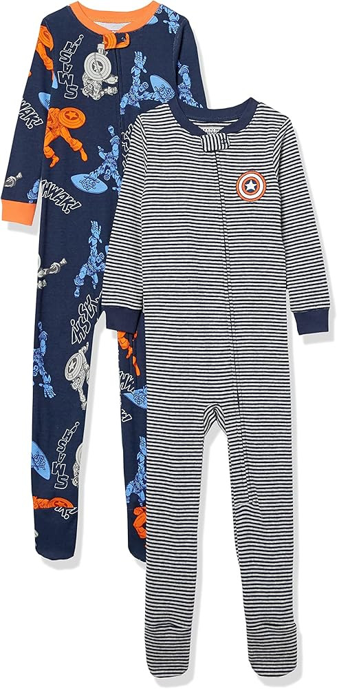 Amazon Essentials Disney | Marvel | Star Wars Unisex Babies' and Toddlers' Snug-Fit Cotton Footed... | Amazon (US)