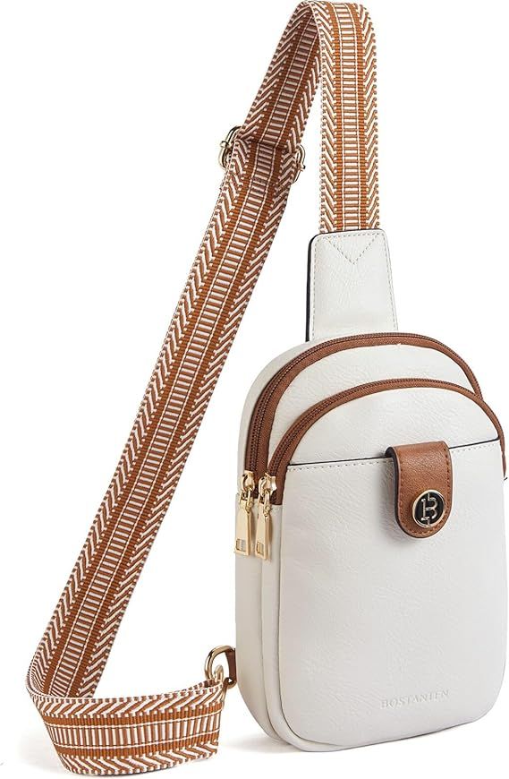 BOSTANTEN Small Sling Bag Crossbody Bags for Women Trendy Crossbody Purse Leather Chest Bag | Amazon (US)