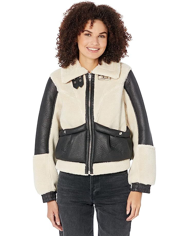 Blank NYC Leather Bonded Moto Jacket in Blaze Out | Zappos