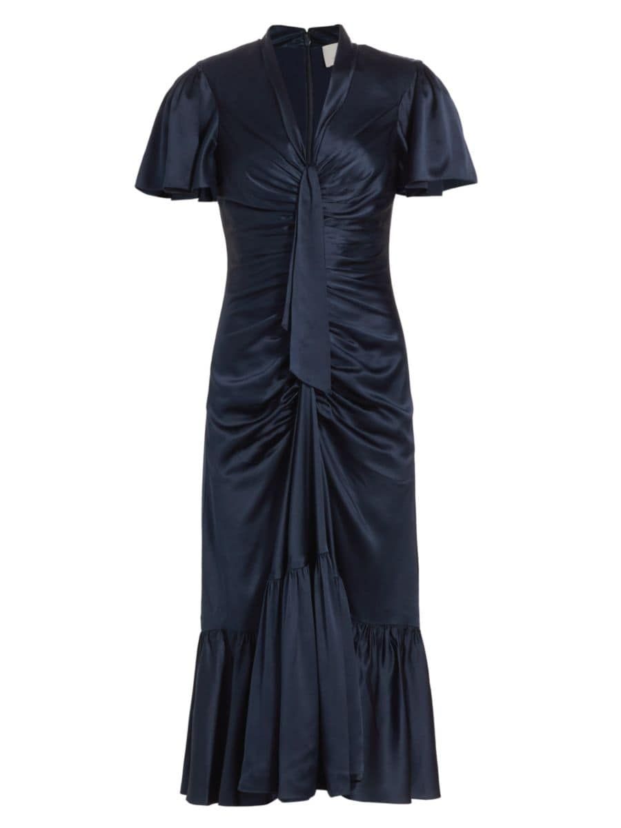 Peeta Satin Silk Midi-Dress | Saks Fifth Avenue