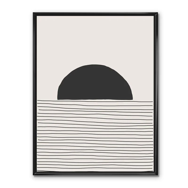 Minimal Geometric Lines And Circle V - Floater Frame Minimalistic on Canvas | Wayfair North America