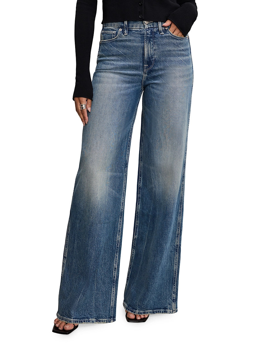 Women's Good Skate High-Rise Wide-Leg Jeans - Indigo - Size 00 | Saks Fifth Avenue