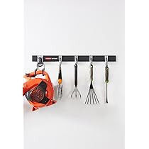 Rubbermaid FastTrack Garage Organization All-in-One Rail & Hook Wall Hanging Kit, 6 Piece, Black | Amazon (US)