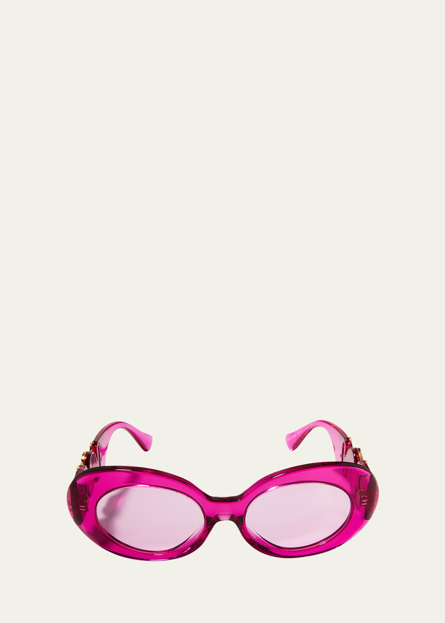 Medusa Embellished Oval Acetate Sunglasses | Bergdorf Goodman