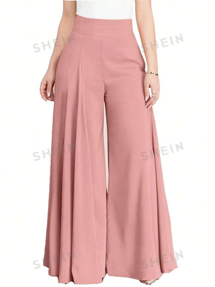 Women's High Waist Wide Leg Pants With Pockets | SHEIN