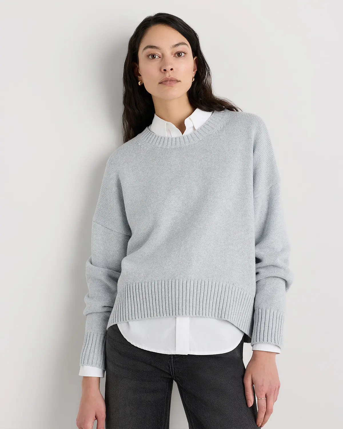 100% Organic Cotton Boyfriend Crew Sweater | Quince