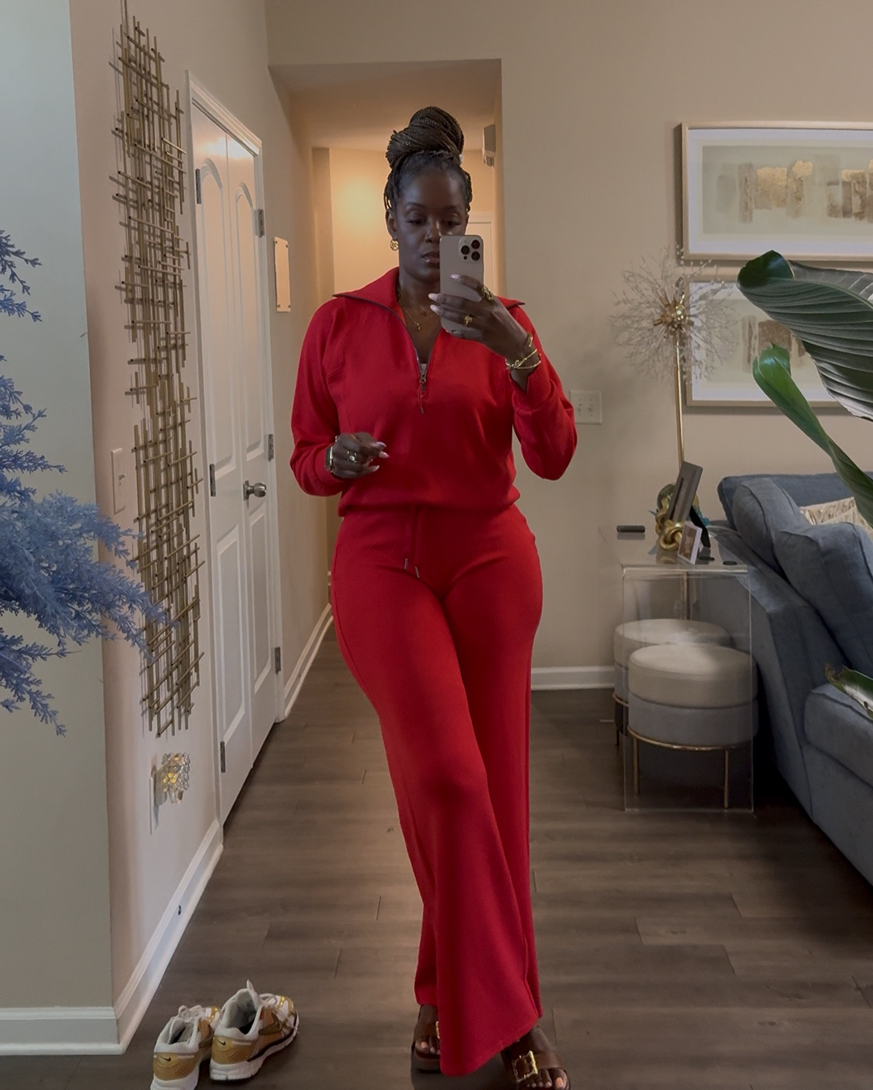 Yall know Fall is coming and I love me a get up and go fit. I wear this to the airport often and when I say the girls and the guys love this effortless look. Pair it with my favorite perfume and the compliments are nonstop. Size XL pants, M top. 

#LTKOver40 #LTKSeasonal #LTKMidsize