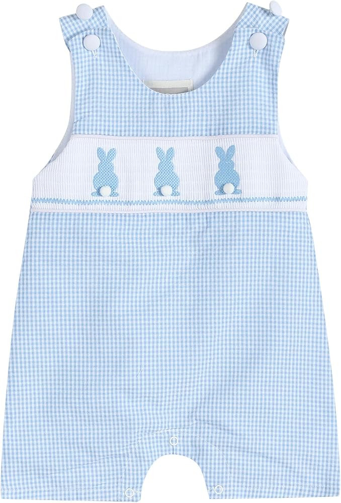 Lil cactus Boys Baby and Toddler Easter Bunny Shortalls | Amazon (US)