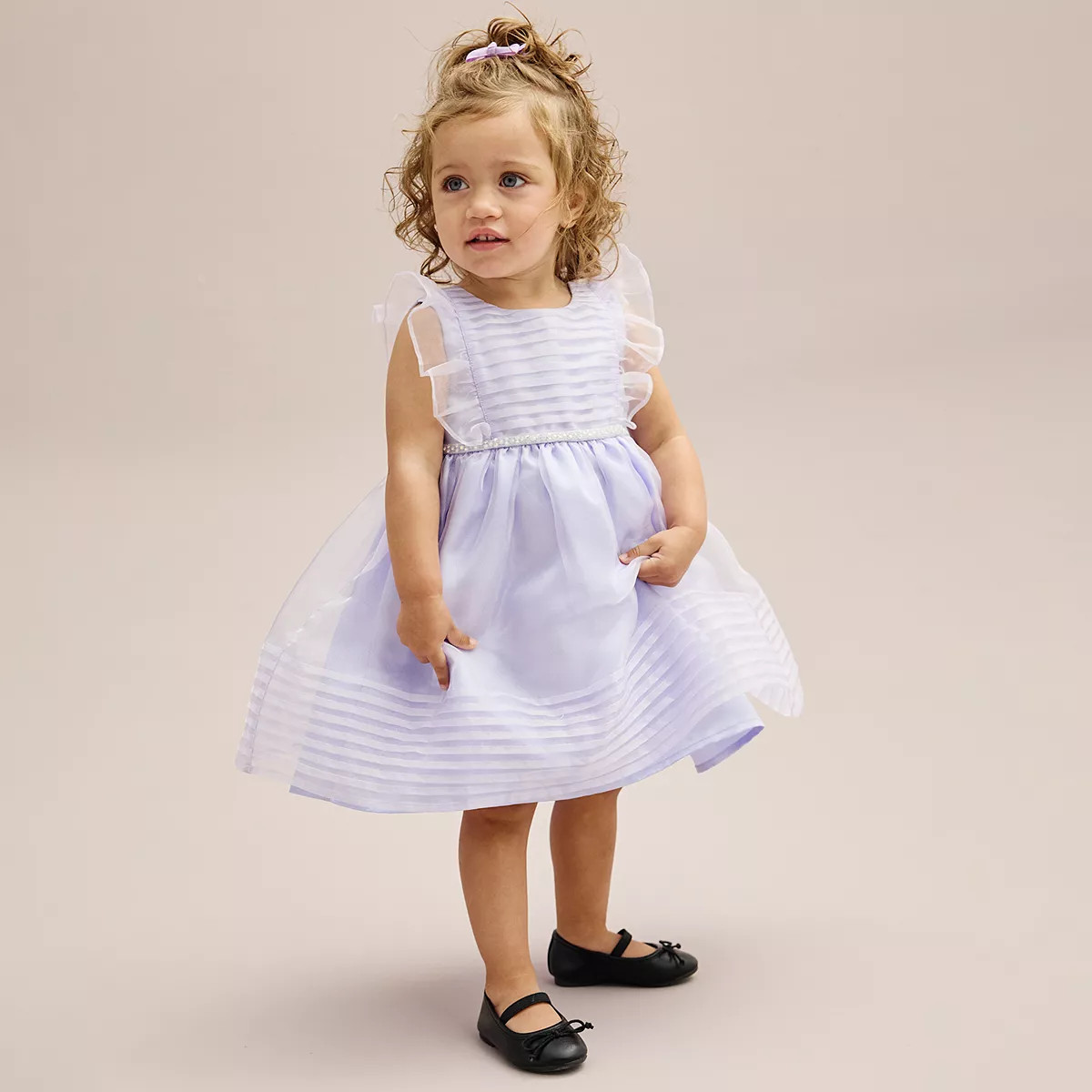 Toddler Girl Blueberi Boulevard Ruffle Trim Ribbed Fit and Flare Dress | Kohl's